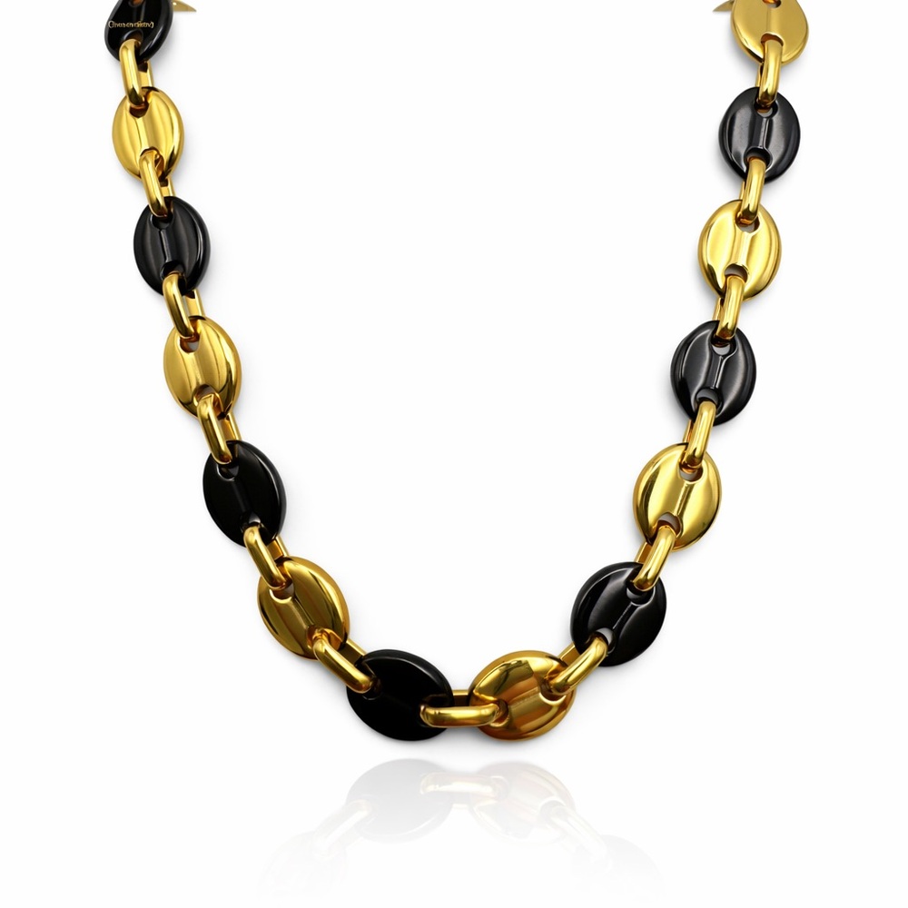9mm | Gold & Black | ButtonLink Chain